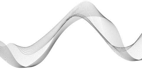Wall Mural - black gradient curve shape isolated on white background, medical folded bandage line, abstract grey 