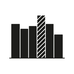 Poster - Bar Chart Solid Icon. Data Analysis, Statistics, And Business Performance Silhouette Symbol. Graphical Representation Of Information. Isolated Vector Illustration