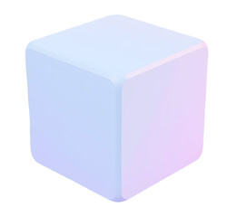 Poster - Pastel cube with soft gradient colors and rounded edges, smooth and modern design