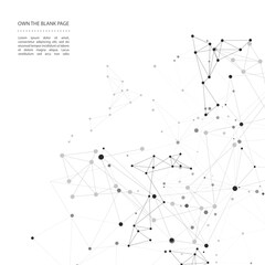 Fototapete - Vector connect lines and dots on white background. Network connection structure. Abstract template for your design
