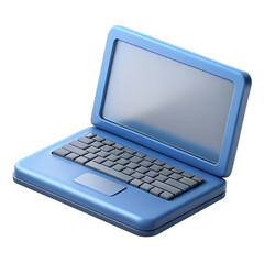 Aufkleber - A captivating 3d rendering of a modern plastic-style laptop with a clean design and an illustrative aesthetic isolated on a black background