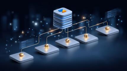 Poster - Data integration api connection with server and database network system for software and technology development