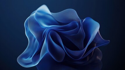 Poster - rendering of colorful abstract fluid shapes.Lines background with dark blue colors.