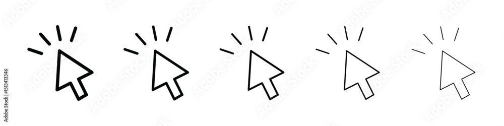 Cursor icon Outline and flat style designs Stock Vector | Adobe Stock