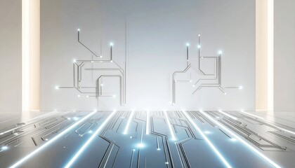 Aufkleber - Abstract Glowing Blue Circuit Technology Background