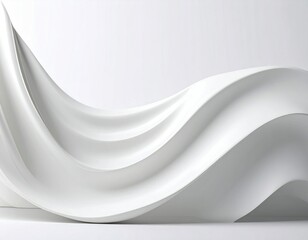 Poster - Abstract White Cream Swirls: Flowing Organic Textures