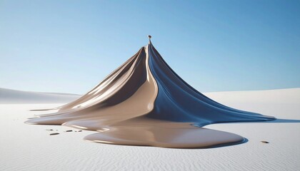 Fototapete - Flowing Chocolate Mountain in Desert Landscape