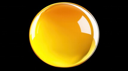 Poster - Bright Yellow Circle. Shiny Glossy Sphere. Round Shape. Vivid Color. Design Element. Abstr