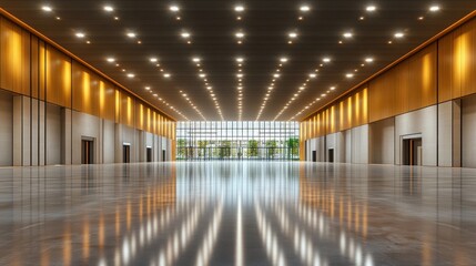 Poster - blank exhibition wall in modern convention center
