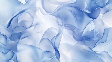 Poster - Soft blue abstract floral pattern with flowing shapes and delicate textures, creating serene and calming atmosphere. Ideal for backgrounds and textile designs