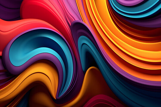 Colourful Fluid Abstract Shapes, Liquid Abstract background, Flow, Motion Design