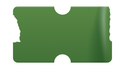 Wall Mural - retro green rectangle price tag sticker. wrinkled badge with a ripped paper edge. old distressed bla