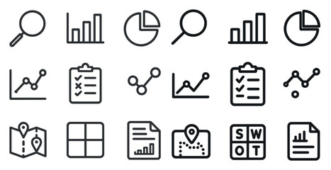 Poster - Business analytics and data visualization icons for presentations