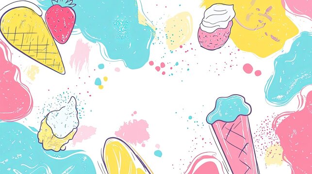 A hand-drawn doodle-style banner background for creative