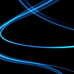 Wall Mural - Abstract blue cyan light streaks on black background, abstract, digital art, contemporary
