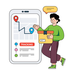 Wall Mural - modern design illustration of parcel tracking