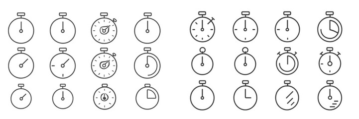 Poster - Stopwatches and clocks illustrating different timekeeping designs for various purposes and uses in daily life