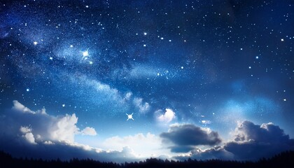 Wall Mural - stars in space or night sky fairy night sky with stars and clouds