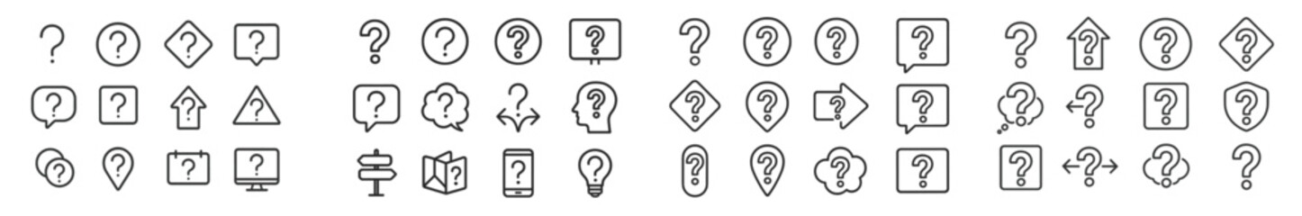 Poster - Symbols and icons depicting various concepts related to navigation, information, and communication in a minimalistic design style