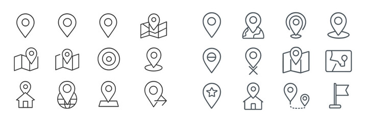 Poster - Collection of various map and location icons designed for navigation and user interface applications
