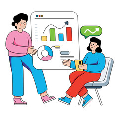 Wall Mural - editable design illustration of graphical representation