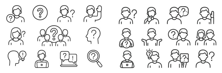 Poster - Illustrations of various people expressing curiosity and confusion in different contexts and scenarios