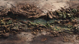 cover design for speculative fiction | organic intelligence | ritual intensity | mud brown and moss green | organic visual chaos | celestial forests | abstract erosion layers | frottage |