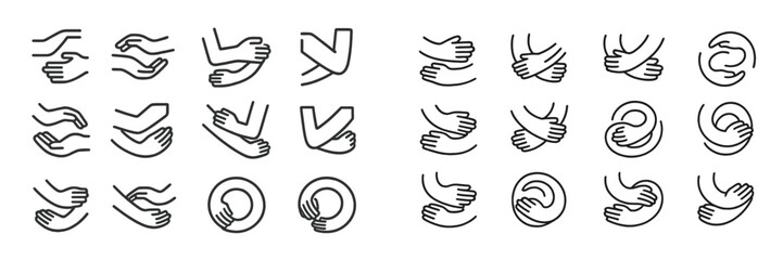 Poster - Collection of hand gestures illustrating various forms of support, connection, and collaboration among individuals
