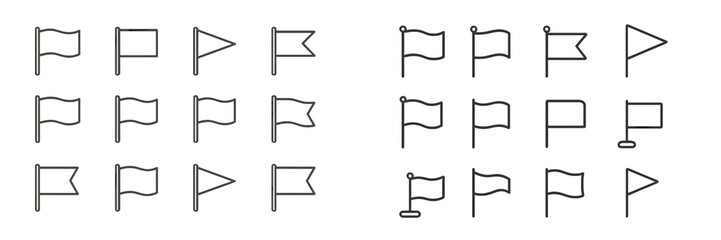 Poster - Various simplified flag designs arranged in a structured layout on a plain background