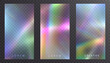 © Valeriia - Rainbow light rays, lens flare, reflection effect from crystal, glass or gem. Vector realistic illustration set of light leak effect with spectrum glare, prism refraction, lens flare