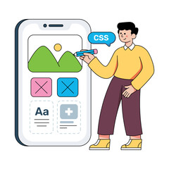 Wall Mural - Unique design illustration of mobile ui design
