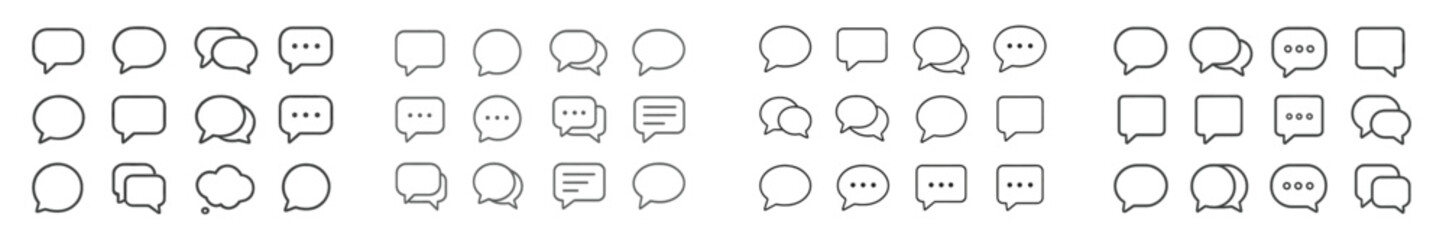 Poster - Various speech bubbles and dialogue boxes showcased in an illustrative design for communication concepts