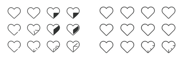 Poster - Collection of heart shapes in various styles ideal for graphic design and art projects