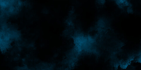 Wall Mural - abstract cobalt blue fog or smoke color isolated black background, blue color paint texture photo ba