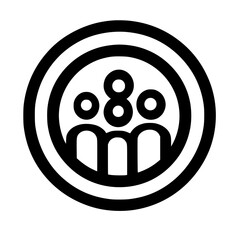 Poster - Group of three people in a circular icon representing teamwork and collaboration