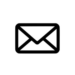 Poster - Black vector icon representing an envelope used for communication or messaging purposes in digital design