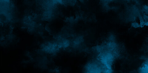 Wall Mural - abstract cobalt blue fog or smoke color isolated black background, blue color paint texture photo ba