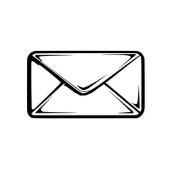 Poster - Envelope icon representing communication, messaging, and correspondence in a simple black vector design