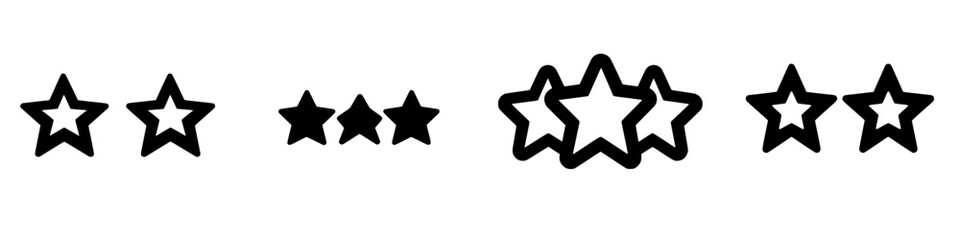 Poster - Black vector icon featuring three stars, depicting a rating system for reviews or feedback in digital designs