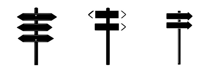Poster - Directional signs guide travelers through various pathways in urban settings showcasing navigation and orientation