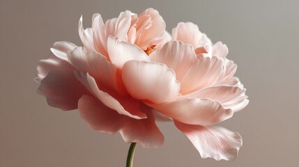 Poster - A beautifully crafted pale pink flower showcases its soft, layered petals under gentle daylight, creating a tranquil atmosphere. The intricate details highlight its natural elegance