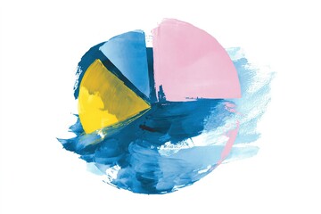 Poster - Colorful abstract painting with geometric shapes in vibrant hues creating an energetic atmosphere