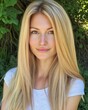 © wittoom741 - Radiant Beauty Portrait of a Woman with Long Blonde Hair Glowing with Natural Charm and Light