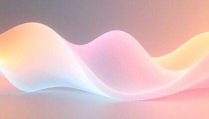 Poster - Abstract Pastel Wave Pattern: Soft Undulating Lines in Pink, Orange, and Blue
