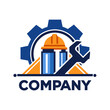 © Asif Al Akram - Industrial construction company logo featuring wrench, gear, helmet