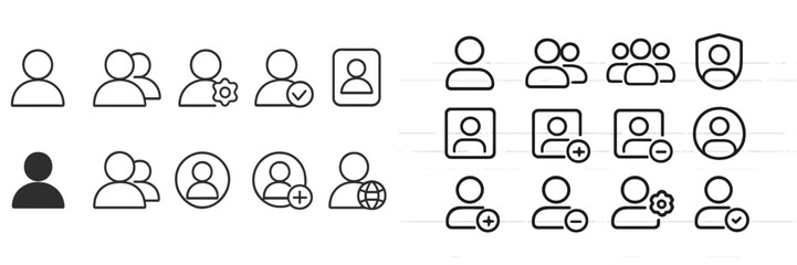 Poster - Icons depicting user interaction and profile management within a digital environment illustrating various online activities
