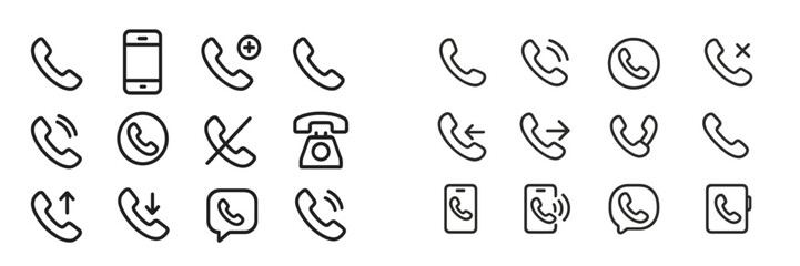 Poster - Different telephone icons used for digital and traditional communication methods displayed in a clean layout