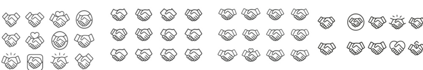 Poster - Multiple handshakes representing agreements and collaboration in various scenarios