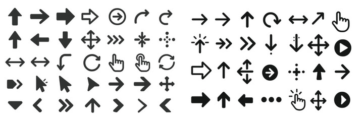 Fototapete - Collection of directional and interactive icons for web design and user navigation applications