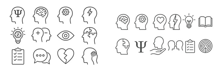Poster - Visual representation of mental health concepts with various symbols illustrating psychology and well-being practices